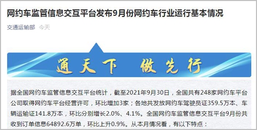 9月网约车订单合规率最高的是厦门，广州等8城订单合规率超80%