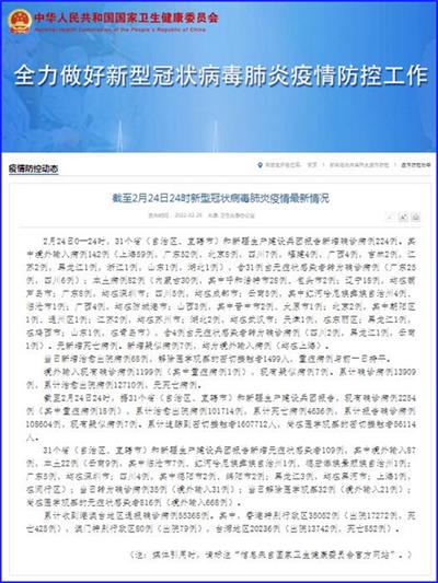 全国疫情最新消息|2月24日新增本土确诊病例82例 其中呼和浩特市28例、葫芦岛市18例