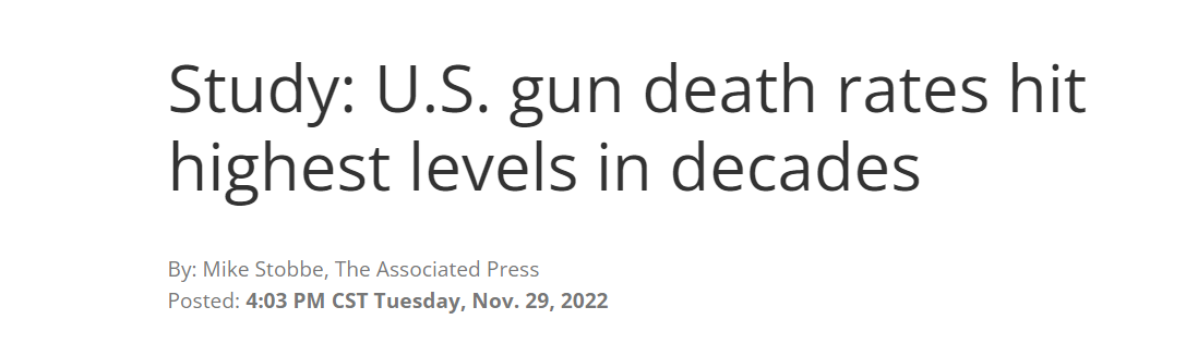 透视｜美国枪支暴力有多严重？新研究：过去32年，超110万人死于枪击