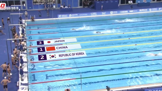 中国队夺得杭州亚运会男子4×100米混合泳接力金牌