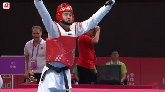 宋兆祥夺得杭州亚运会跆拳道男子80公斤以上级金牌