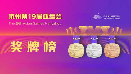 杭州亚运会10月1日奖牌统计