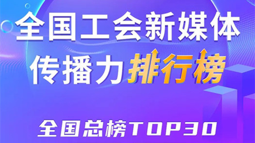 广东、上海、浙江位列前三！新一期全国工会新媒体传播力总榜TOP30出炉