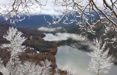 喀纳斯降雪 纯净白取代绚丽彩”