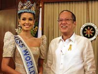 菲律宾总统接见新科世界小姐”