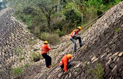 南昌铁路局龙岩工务段春季汛期护坡查隐患”