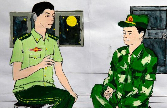 福建大学生新兵创作“画中的新兵连””