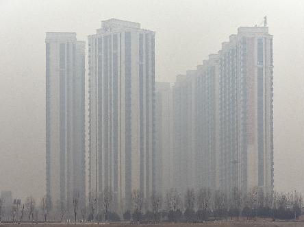 雾霾袭太原”