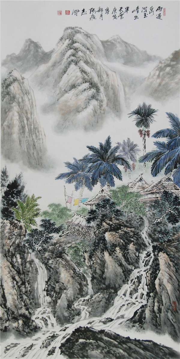 雨过泉泻玉峰出”