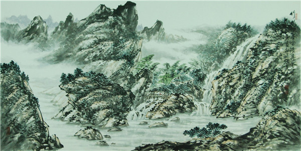 竹林掩屋舍溪斋闻书声”