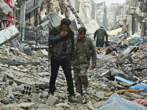 满目疮痍的叙利亚小镇艾因阿拉伯”