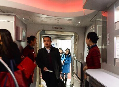 国航迎接春运首日”