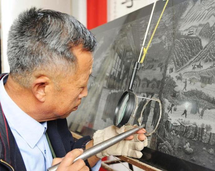 甘肃农民历时10年石板上“点刻”红楼梦故事片段”