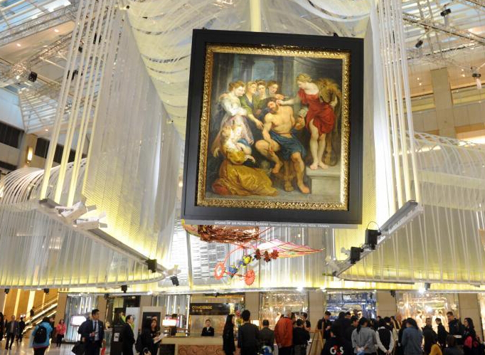 香港商场举行空中展览 拓宽公众艺术视野”