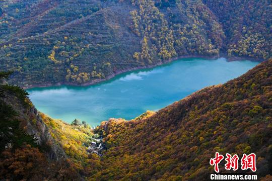 十月崆峒山秋风吹红叶云海现古刹