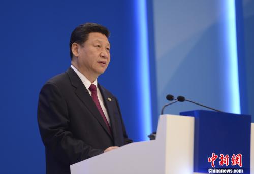 资料图:2013年4月7日,中国国家主席习近平在海南博鳌出席博鳌亚洲论坛2013年年会并做主旨演讲。<a target='_blank' href='http://www.chinanews.com/'>中新社</a>发 廖攀 摄