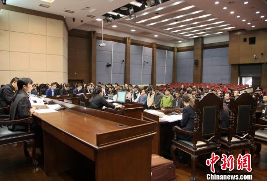 图为:浙江省绍兴市中级人民法院公开开庭审理案件 绍兴市中级人民法院供图