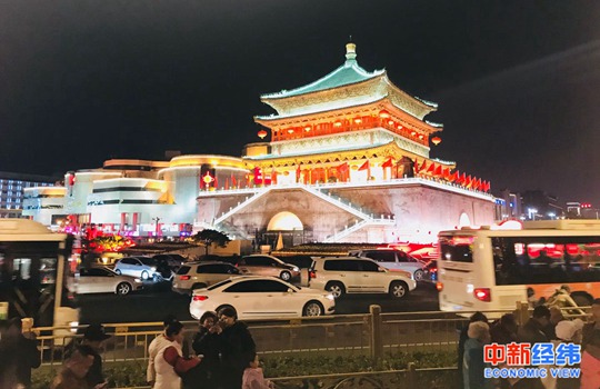 资料图:西安钟鼓楼。中新经纬张澍楠 摄