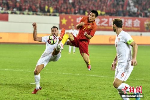 资料图:武磊是国足破门的最大武器。<a target='_blank' href='http://www.chinanews.com/'>中新社</a>记者 陈骥旻 摄