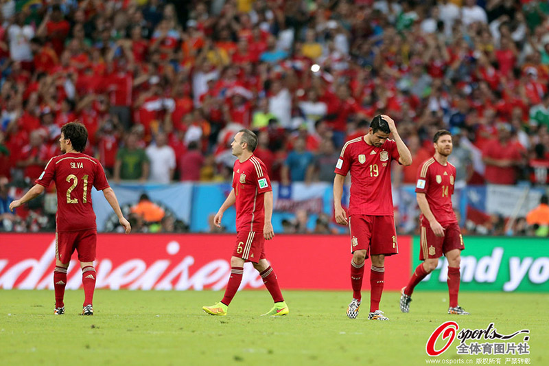 2014年世界杯西班牙小组赛出局