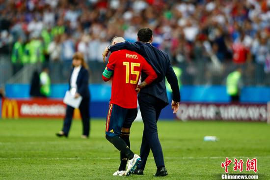 拉莫斯赛后格外失落。 <a target='_blank' href='http://www.chinanews.com/'>中新社</a>记者 富田 摄