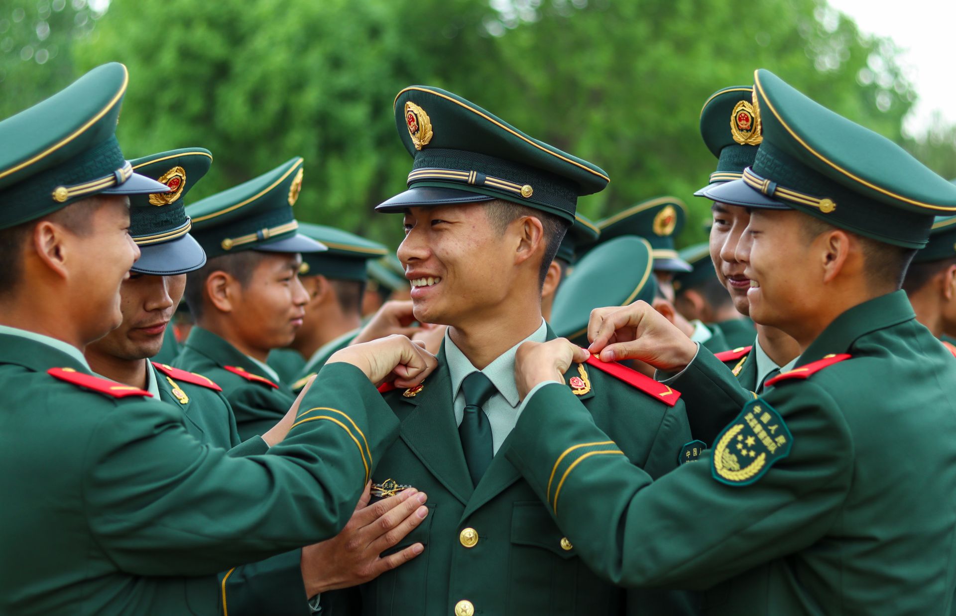 武警天津总队2021春季入伍新兵授衔