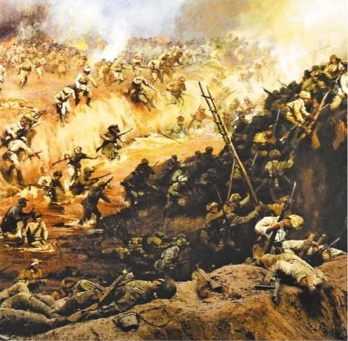 书画 > 正文锦州市辽沈战役纪念馆内的全景画《攻克锦州》,创作于上