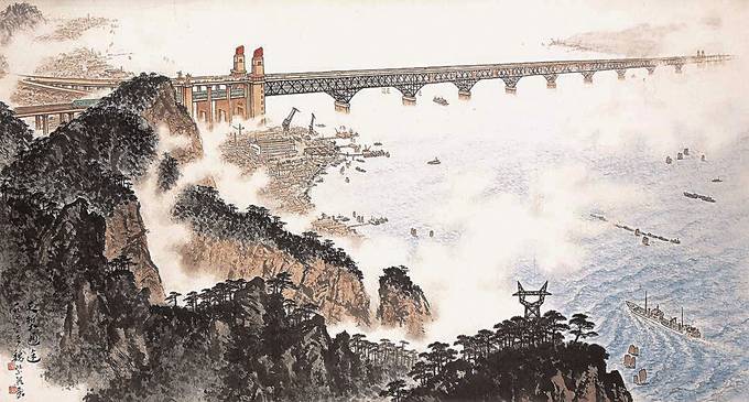 丹心绘丹青,笔墨映现百年光辉路-中工书画-中工网