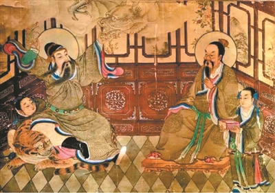 《孙思邈坐虎针龙图》 (清)