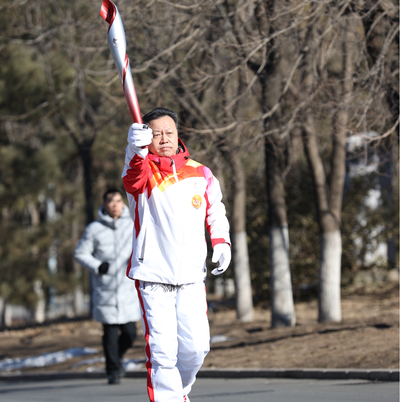 冬奥火炬传递进行时奥森公园站