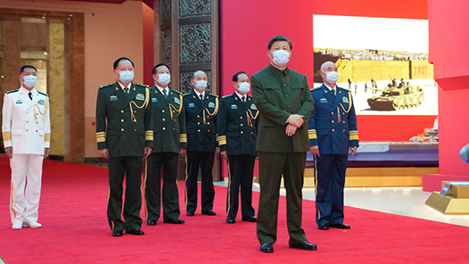 习近平在参观“领航强军向复兴——新时代国防和军队建设成就展”时强调 再接再厉 锐意进取 埋头苦干 奋力实现建军一百年奋斗目标