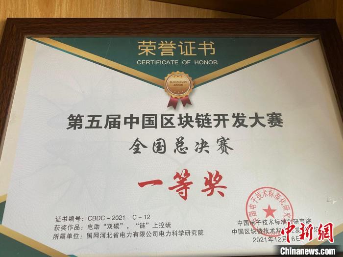 常杰团队所获得的荣誉。　河北电科院供图