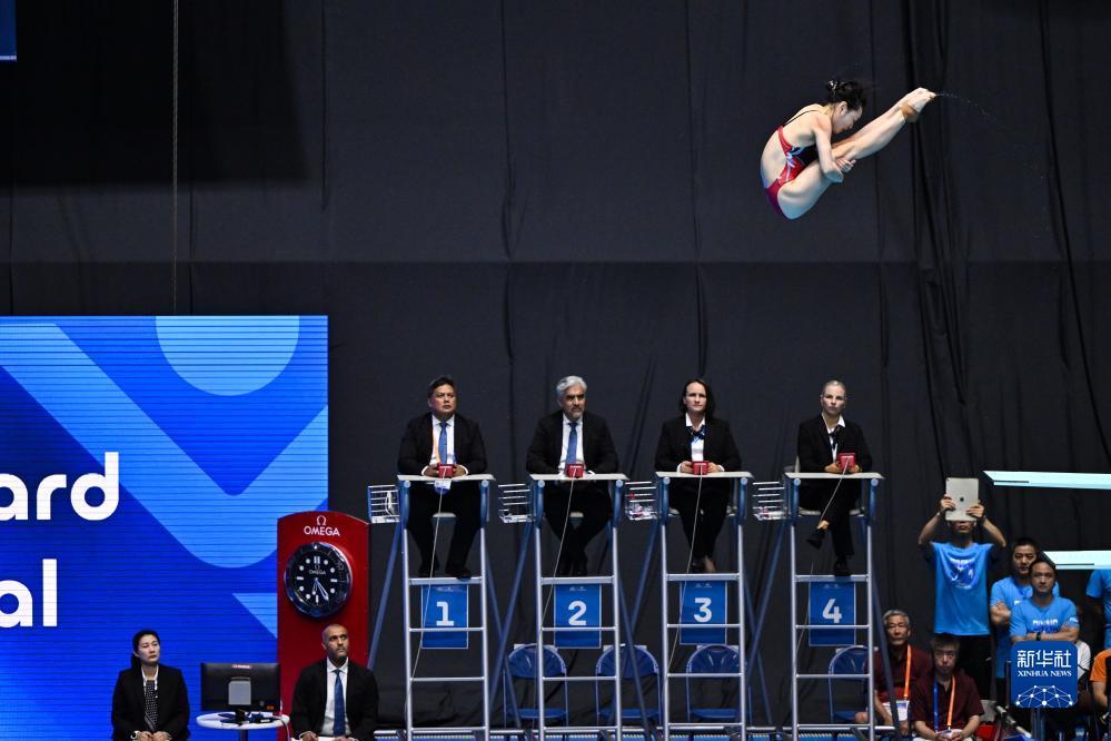 跳水女子单人三米板决赛陈艺文昌雅妮包揽冠亚军