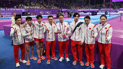 中国队卫冕亚运会体操男团冠军