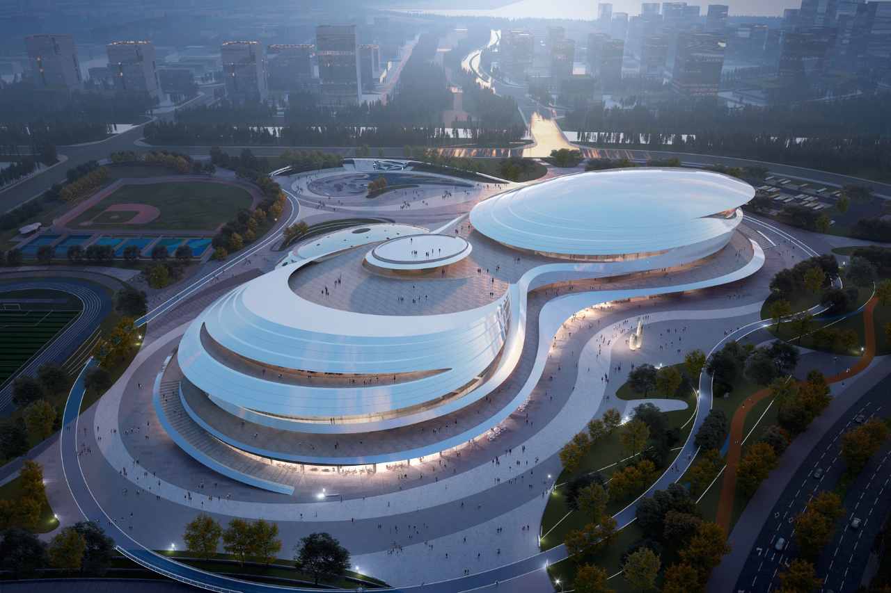 烟台八角湾中央创新区国际体育中心体育馆首段顺利封顶