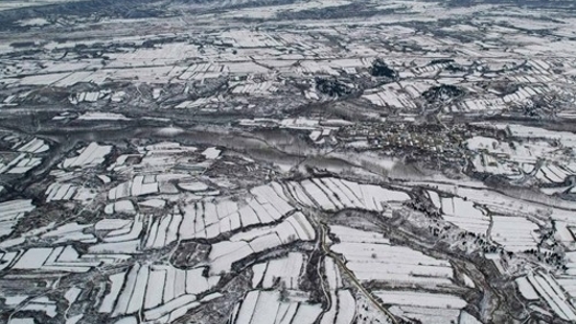 《雪后梯田美如画》