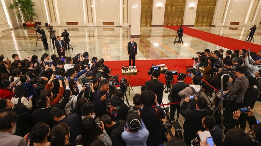 十四届全国人大二次会议首场“部长通道”，现场图集来了！