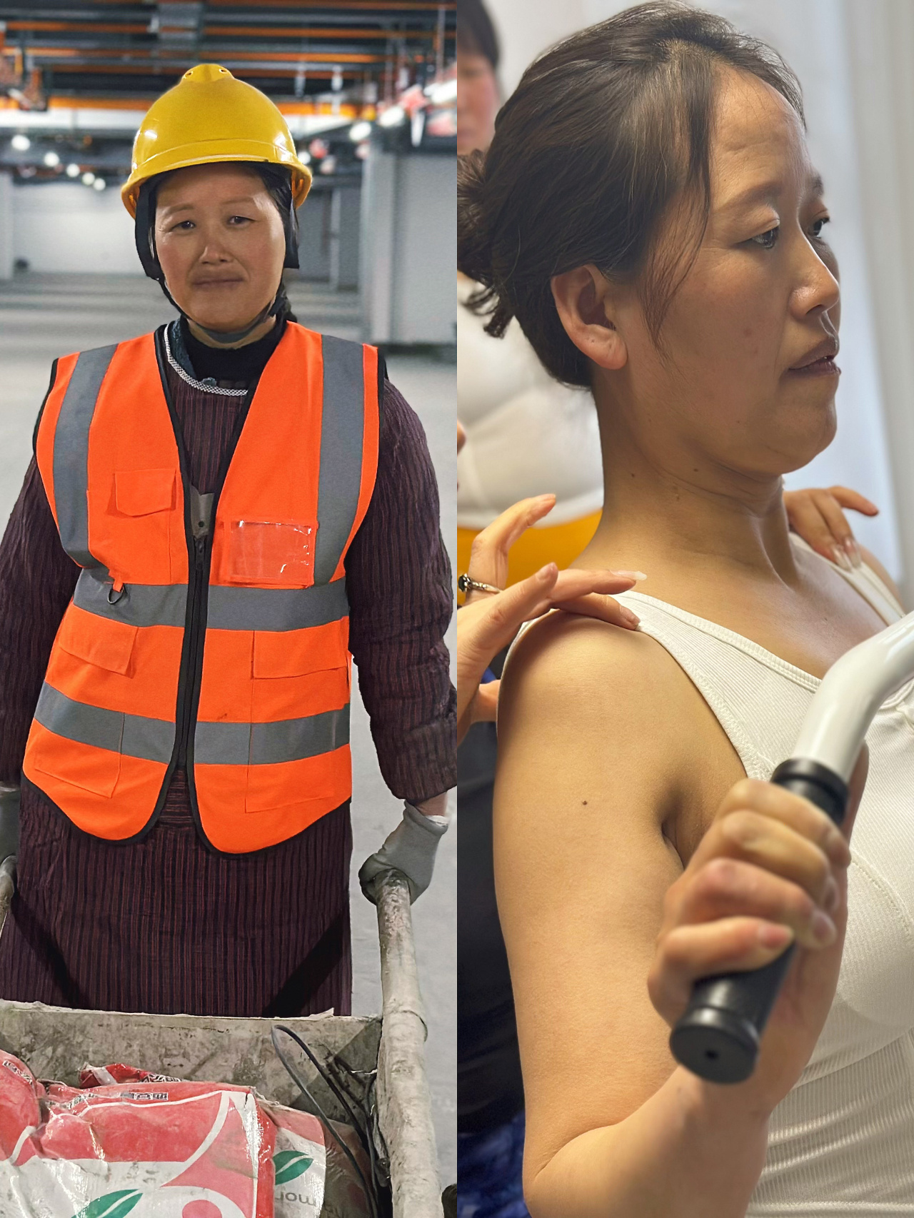 女工版热辣滚烫搬砖工地女匠变身撸铁健身达人