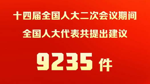 十四届全国人大二次会议9235件代表建议统一交办 确定重点督办建议20项