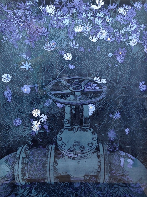 89-胡晓云-中国石油天然气股份有限公司-版画-馥郁-80X60cm-外框尺寸97X75cm