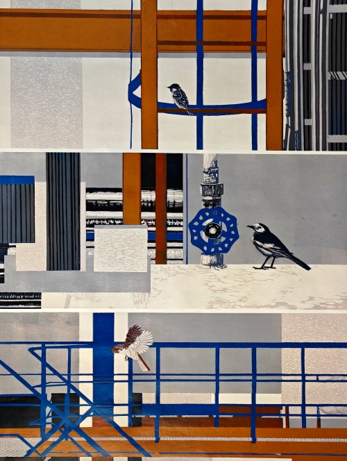 91-袁晨彤-中国石油化工集团有限公司-塔林里的歌-版画-90×124cm