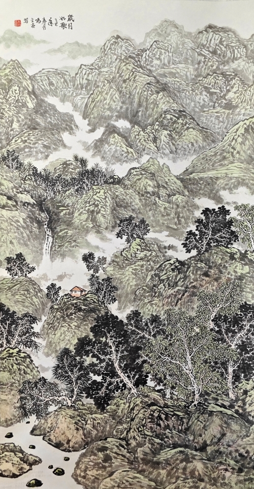 10-冯文亮-山东能源集团有限公司-岁月如歌-国画-180×95cm-外框尺寸236X105cm