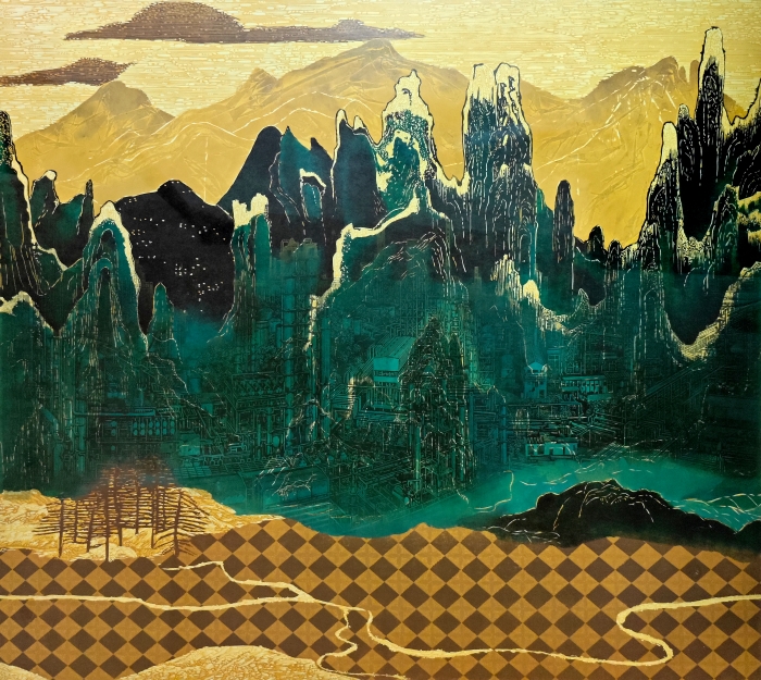 80-吴慧玲-吴海风-中国石油化工集团有限公司-家山-版画-118×140cm