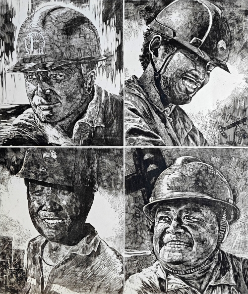 83-张勇-中国石油化工股份有限公司-英雄谱-版画-70×60--外框尺寸-