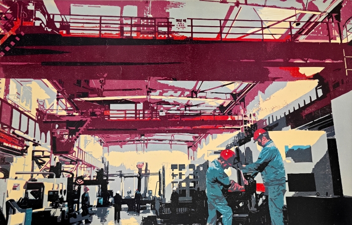 87-范琴-中国石油天然气集团有限公司-创新空间·华北荣盛-版画-110×70cm--外框尺寸126x86cm