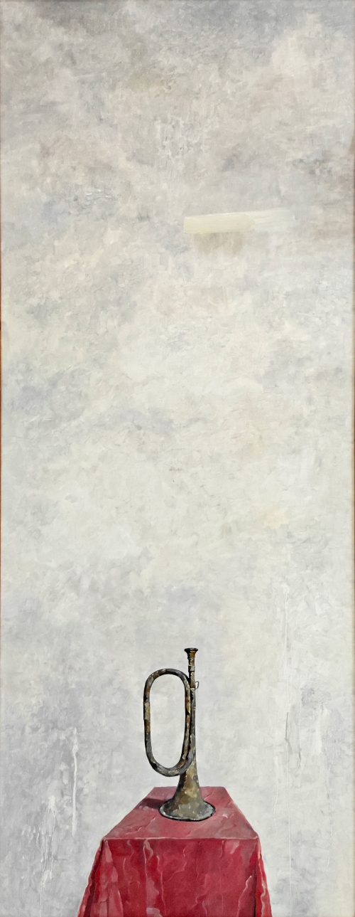 55-李建民-中国石油天然气集团有限公司-号角声犹在-油画-180×70cm-外框尺寸-188x79cm