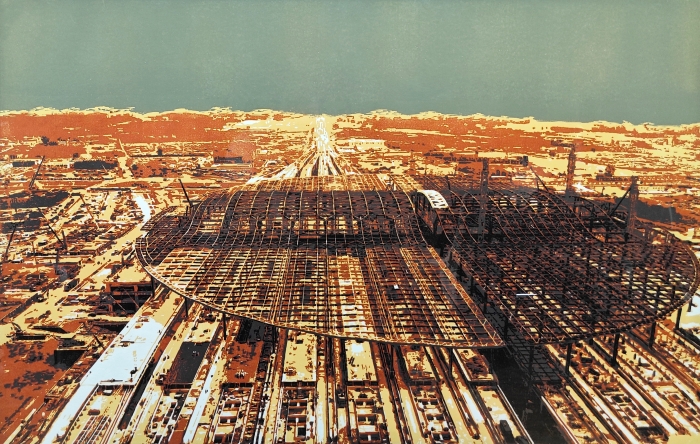 67-王景芬-版画-启航·雄安高铁-外框尺寸-126X86CM