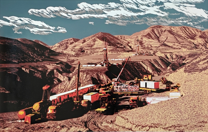 73-刘军学-中国石油天然气集团有限公司-流动的旋律-版画-70x110cm-外框尺寸126x86cm