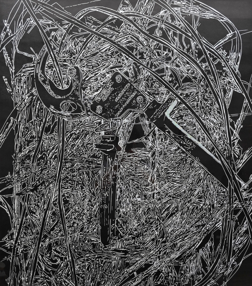 92-唐文杰-中国石油化工集团有限公司-版画-痕·工地之景-108X89cm-外框尺寸116X106cm