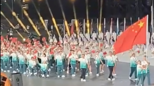 中国体育代表团活力亮相成都世运会开幕式